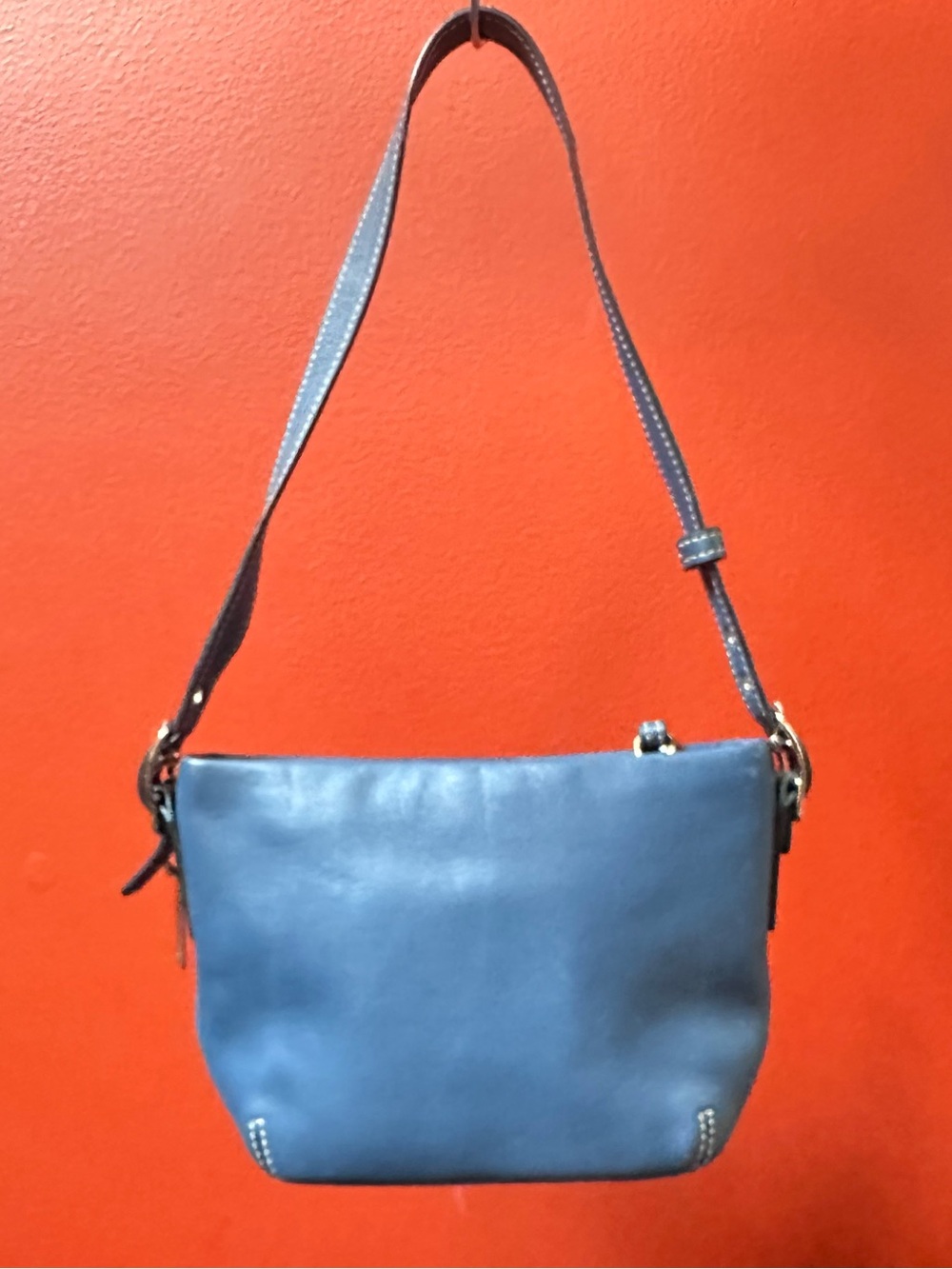 Coach Soho Mini Pochette Style Blue Leather Bag